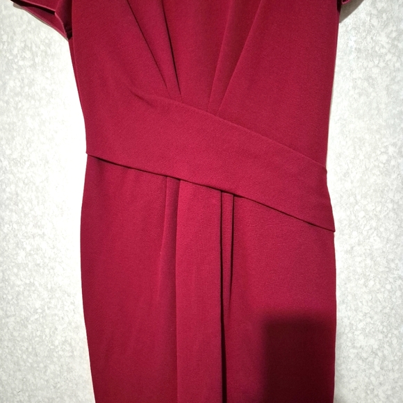 EMPORIO ARMANI  Red Ruched Wrap Midi Dress..SIZE:40 - Picture 5 of 16